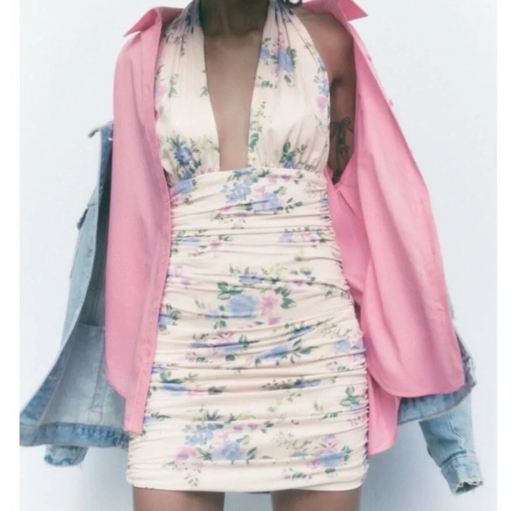 Zara Floral Printed Mini Dress - Picture 3 of 6